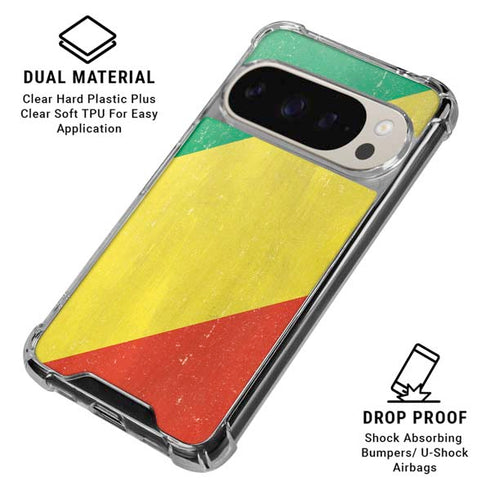 Republic of the Congo Flag Distressed Pixel 9/9 Pro Clear Case
